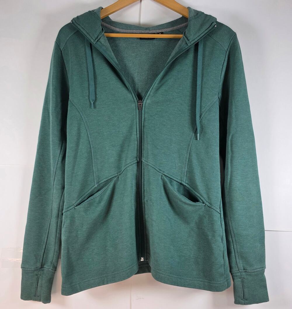 Cascade sport full zip up Hoodie women's size Medium Green lightweight Jacket